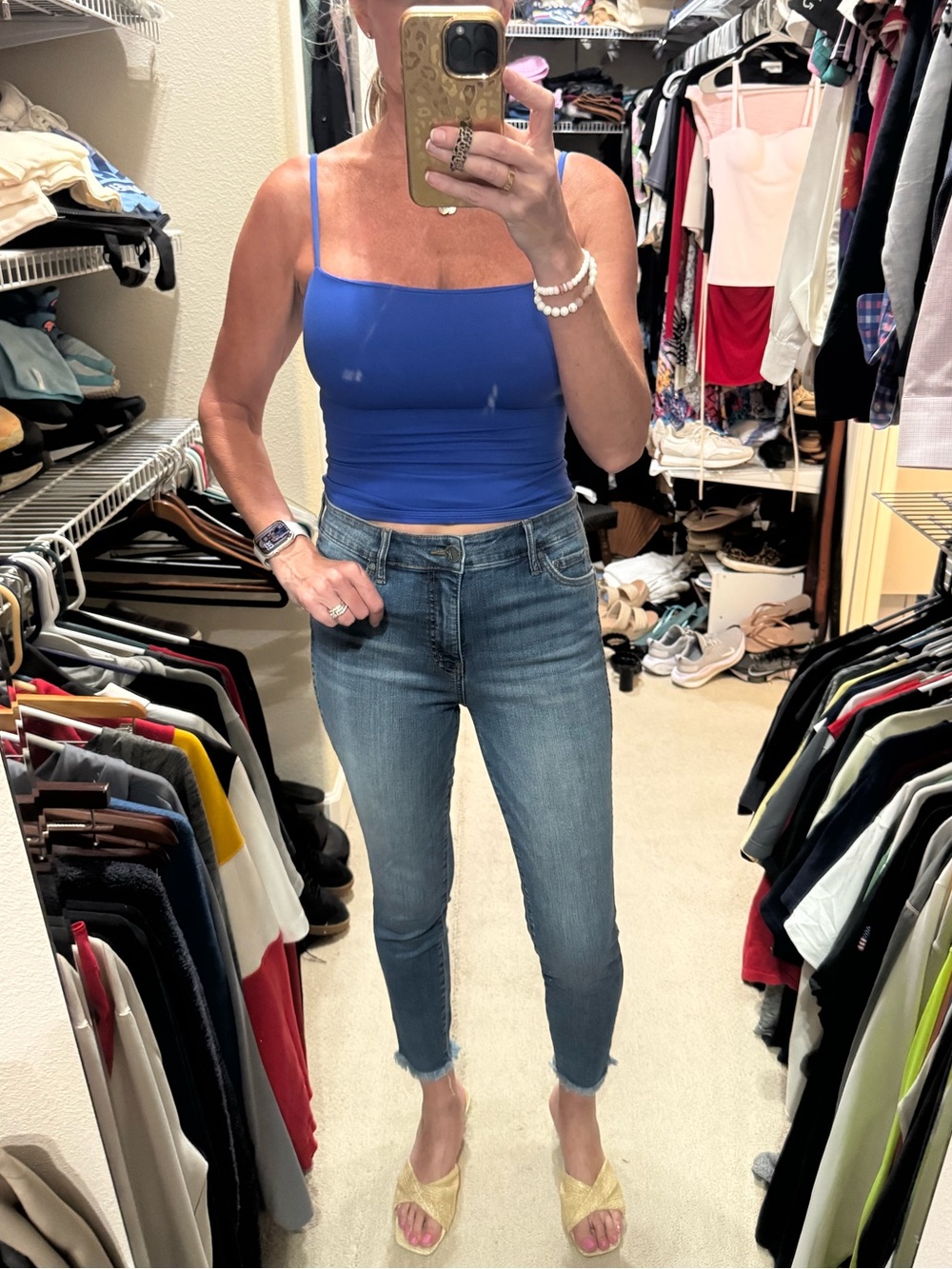 Kut from the Kloth Blue Ankle Crop High-Rise Skinny Jeans